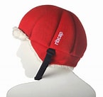 a red hat with a black handle