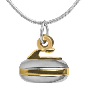 Asham Curling Stone Gold/Silver Necklace
