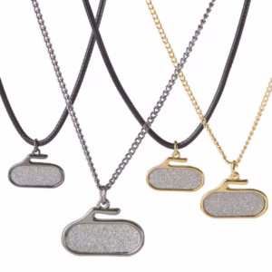 2D Curling Rock Necklace